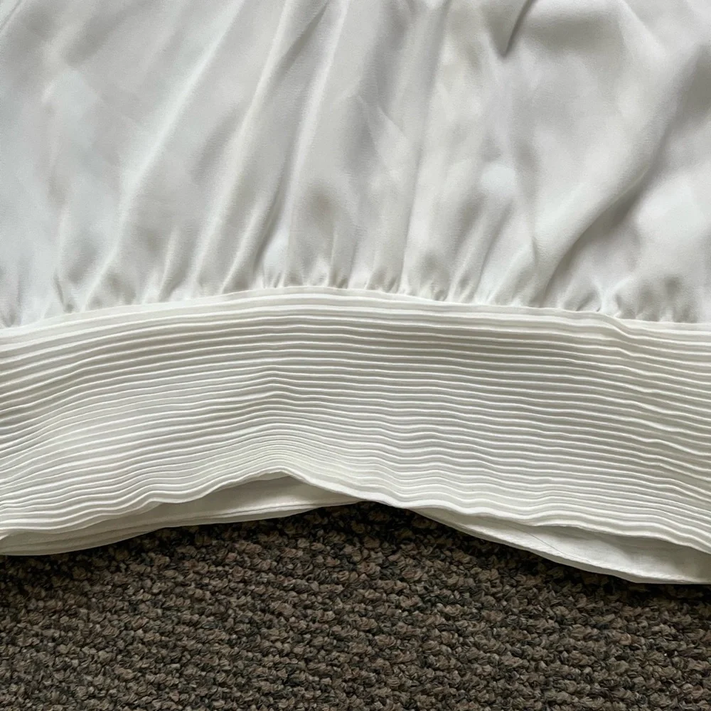 Zara White Puff Sleeve Ruffled Crop Blouse